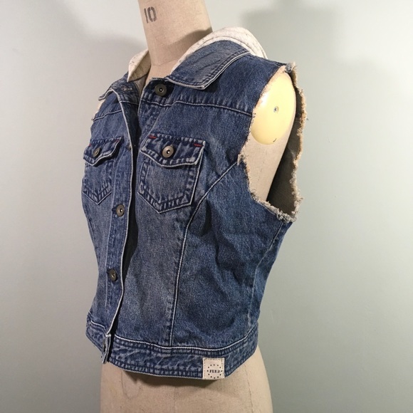FEED USA + Target // Denim Hoodie Vest // Size L - Picture 7 of 8